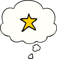 cartoon star symbol with thought bubble png