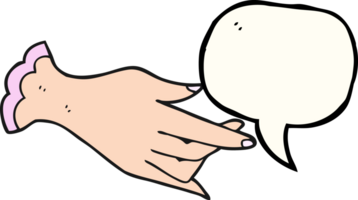 hand drawn speech bubble cartoon hand png