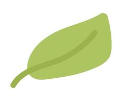 Green leaf in flat design. Environmental sustainable and zero waste symbol. illustration isolated. vector