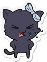 sticker van een cartoonkat png