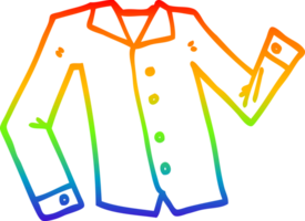 rainbow gradient line drawing of a cartoon work shirt png