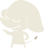 egale kleurstijl cartoon lachende olifant png