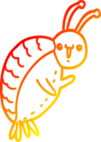 warm gradient line drawing of a cartoon beetle png