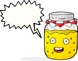 cartone animato miele vaso con discorso bolla png