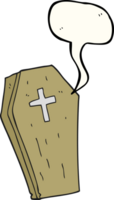 hand drawn speech bubble cartoon spooky coffin png