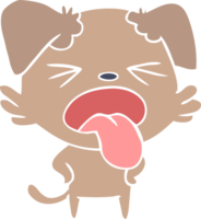 cão com nojo dos desenhos animados de estilo de cor plana png