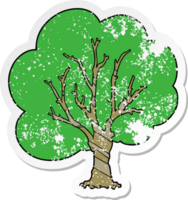 distressed sticker of a cartoon tree png