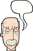cartoon gelangweilter alter mann mit sprechblase png