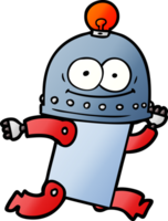 heureux robot en carton avec ampoule png