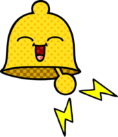 comic book style cartoon of a ringing bell png