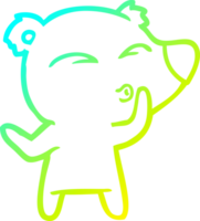 frio gradiente linha desenhando do uma desenho animado assobio Urso png