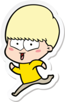 sticker of a cartoon happy boy png