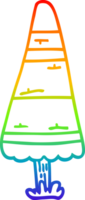 rainbow gradient line drawing of a cartoon christmas tree png