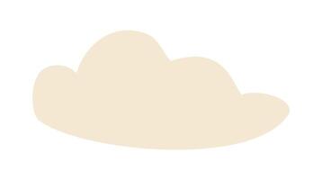 White cloud in flat design. Cute fluffy cumulus for abstract cloudscape. illustration isolated. vector