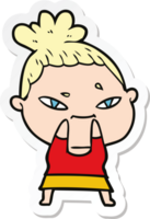 sticker of a cartoon woman png