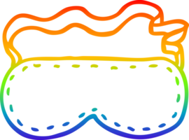 rainbow gradient line drawing of a cartoon sleeping mask png