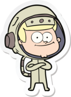 adesivo di un cartone animato felice astronauta png