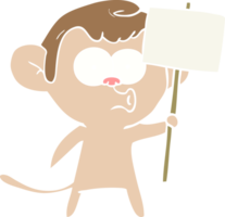 flat color style cartoon hooting monkey png