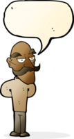 cartoon old man with mustache with speech bubble png