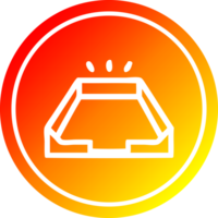 leeren im Tablett kreisförmig Symbol mit warm Gradient Fertig png