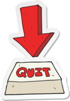 sticker of a cartoon quit button png