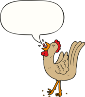 cartoon crowing cockerel with speech bubble png