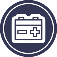 industrial battery circular icon symbol png