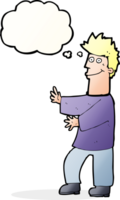 cartoon happy man with thought bubble png