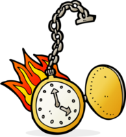 cartoon vlammend horloge png