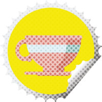 coffee cup graphic   illustration round sticker stamp png