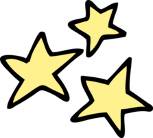 desenhos animados doodle estrelas amarelas png