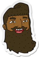 sticker of a cartoon man with beard laughing png