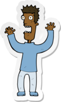 sticker van een cartoon doodsbange man png