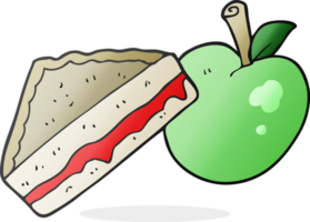 hand drawn cartoon packed lunch png