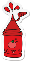 sticker of a cartoon ketchup bottle png