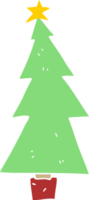 flat color style cartoon christmas tree png