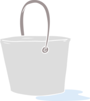 flat color style cartoon bucket of water png