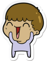 sticker of a cartoon happy man png