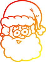 warm gradient line drawing of a santa claus png