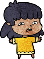 cartoon worried woman png