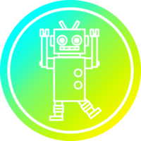 dancing robot circular icon with cool gradient finish png