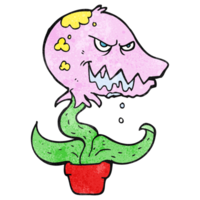 main texturé dessin animé monstre plante png