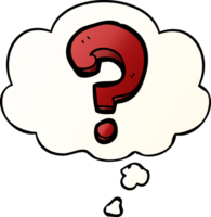 cartoon question mark with thought bubble in smooth gradient style png