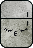retro grunge texture cartoon of a fridge  zer png