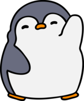 cartone animato di un' carino Natale pinguino agitando png