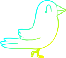 cold gradient line drawing of a cartoon bird png