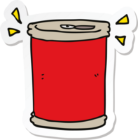 sticker of a cartoon soda can png