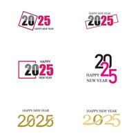 Happy New Year 2025 text design vector