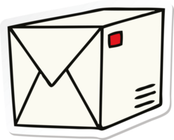sticker of a quirky hand drawn cartoon parcel png