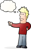 cartoon man pointing with thought bubble png